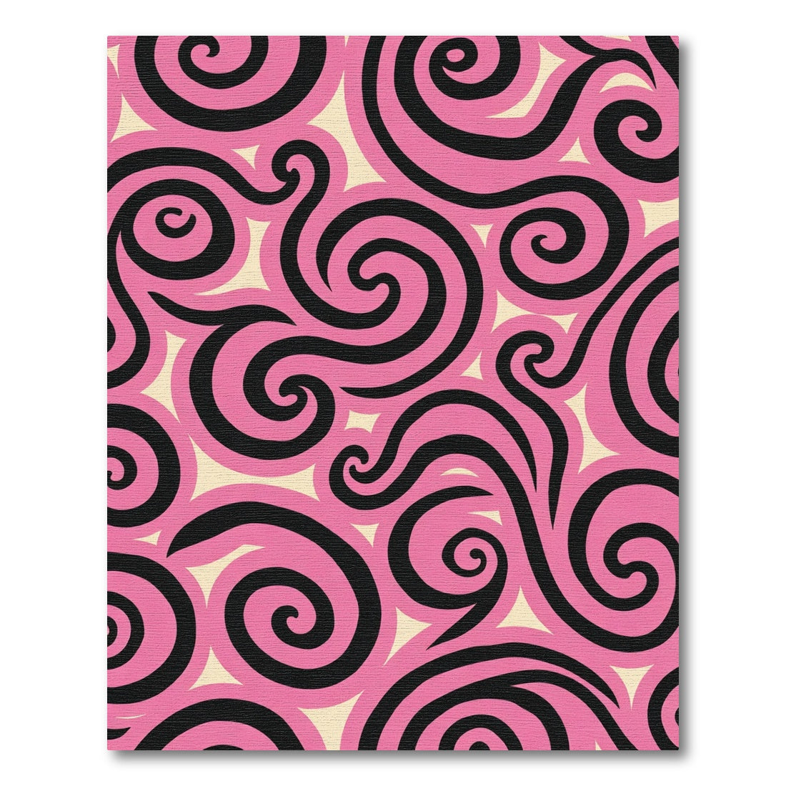 Bold Pink Swirl Abstract Rug