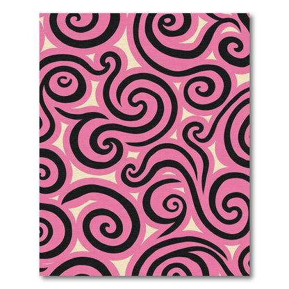 Bold Pink Swirl Abstract Rug