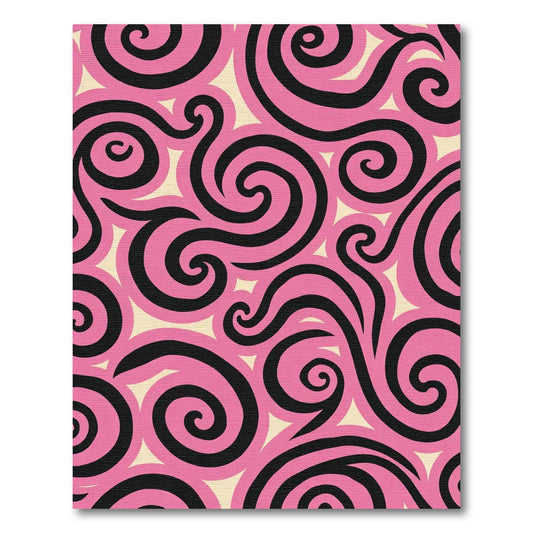 Bold Pink Swirl Abstract Rug