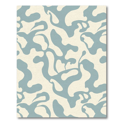 Soft Blue Organic Abstract Rug