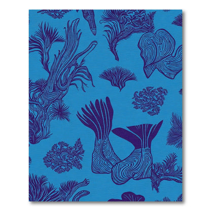Oceanic Coral Blue Purple Illustration Rug