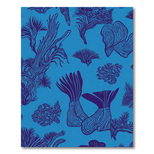 Oceanic Coral Blue Purple Illustration Rug