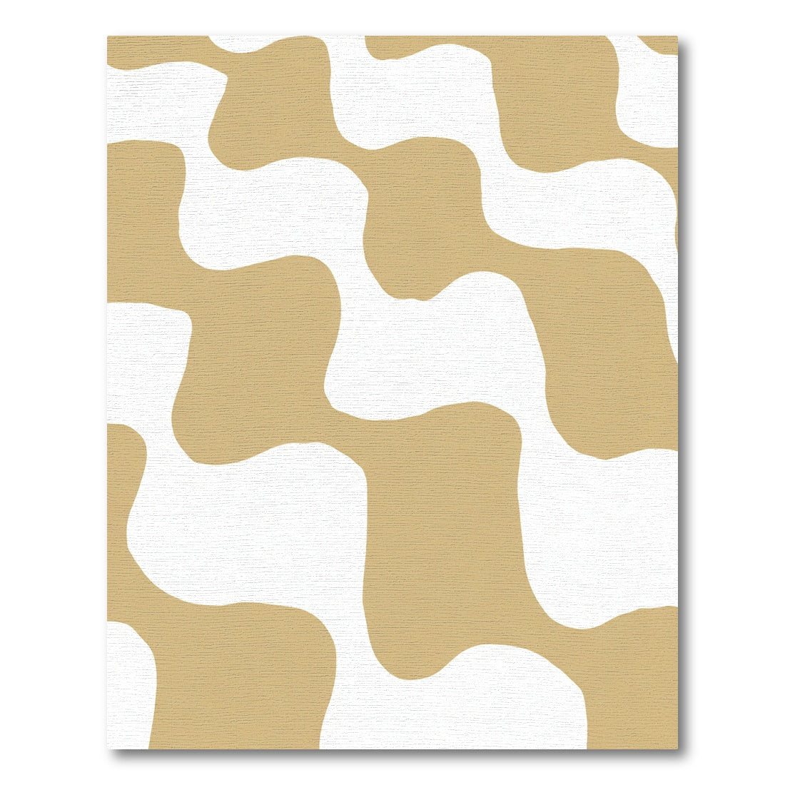 Brown White Organic Blob Rug