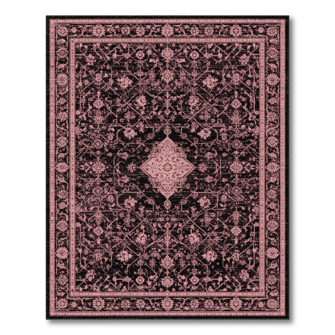 Pink Distressed Vintage Pink Distressed Vintage Washable Area Rug