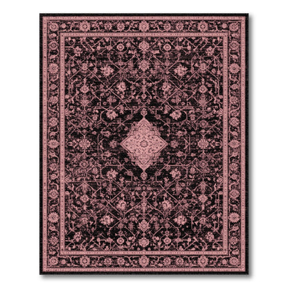 Pink Distressed Vintage Pink Distressed Vintage Washable Area Rug