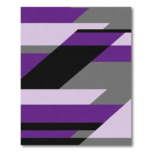 Bold Purple Geometric Abstract Rug