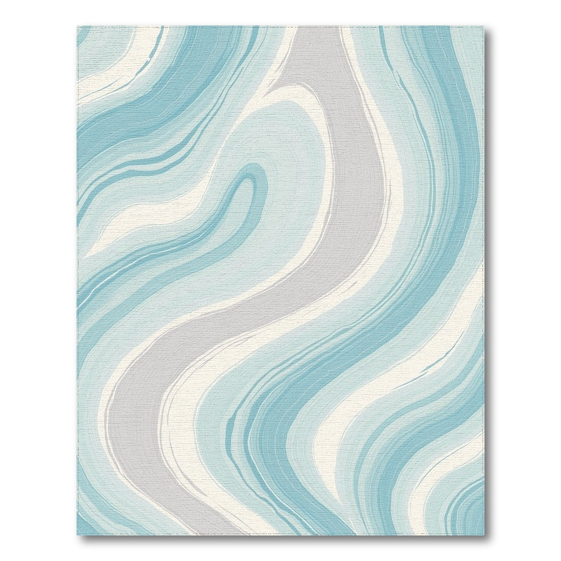 Teal Gray Fluid Marble Rug