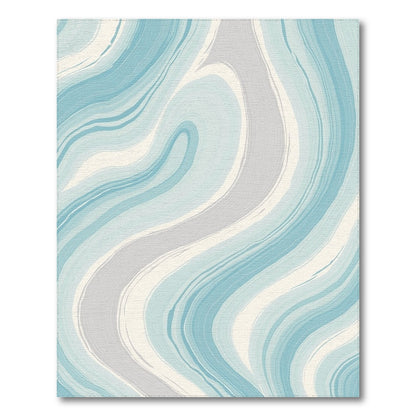 Teal Gray Fluid Marble Rug