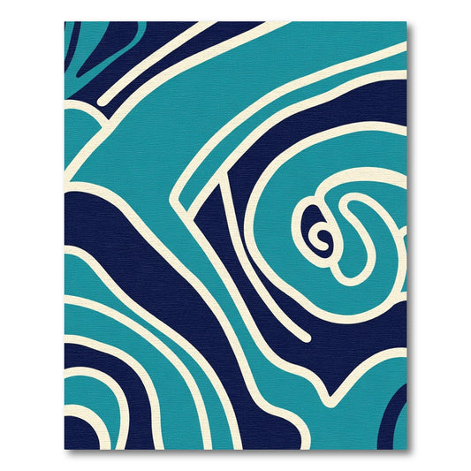 Deep Blue Aqua Swirl AbstractRug Rug