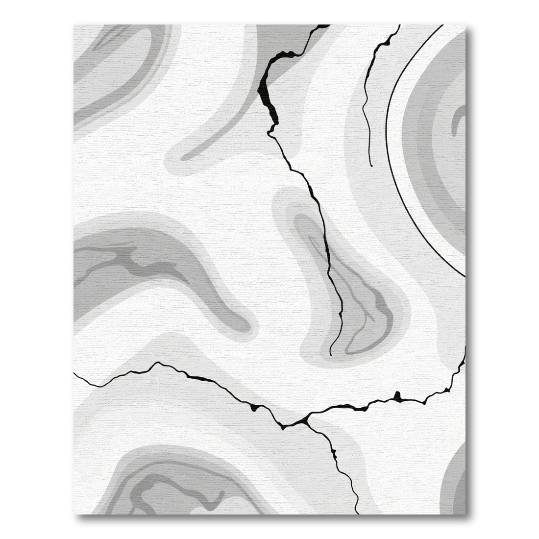 Monochrome Marbled Swirl Abstract Rug