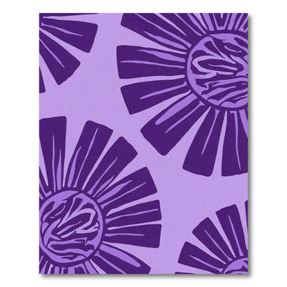 Vibrant Purple Sunburst Bloom Rug