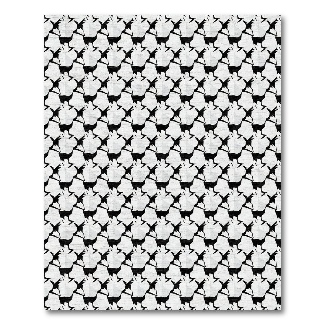 Monochromatic Geometric Keffiyeh Pattern Rug