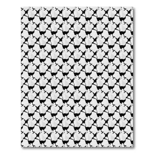 Monochromatic Geometric Keffiyeh Pattern Rug