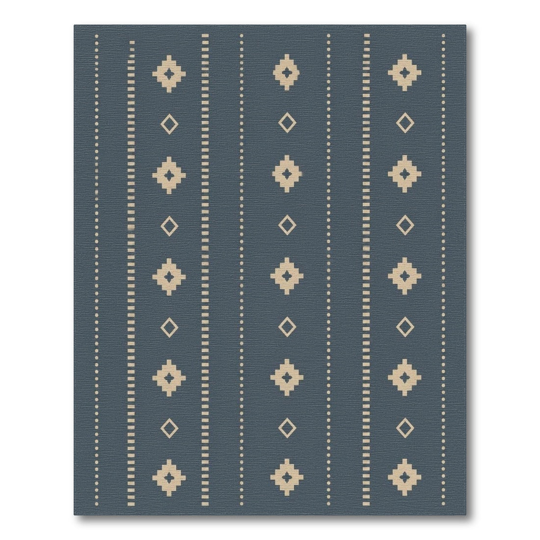 Blue and Teal Blue Heritage Tribal Area Rug