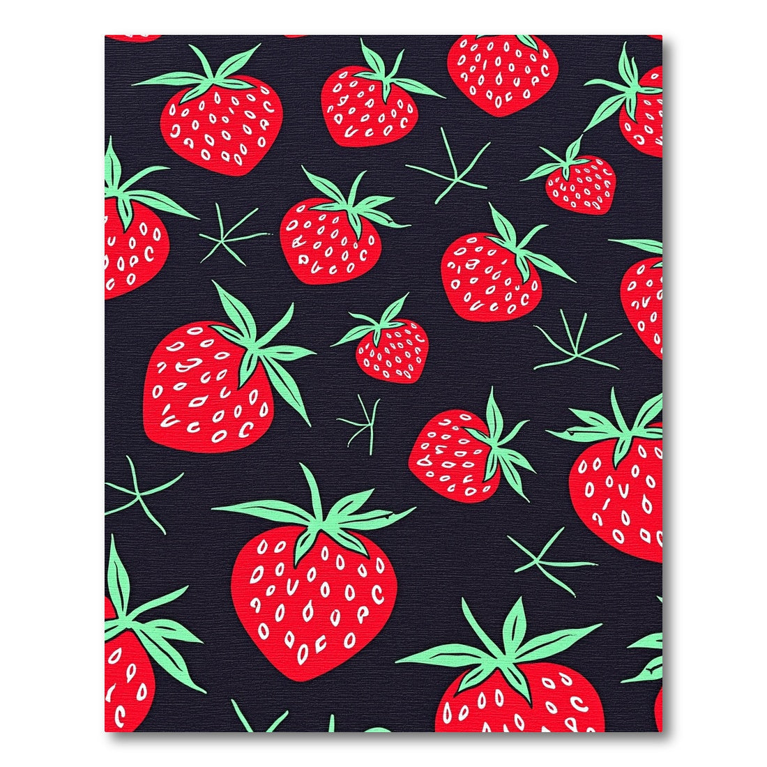 Red Strawberry Garden Fruit Pattern Rug