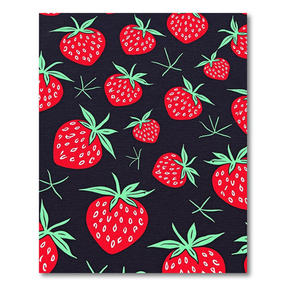 Red Strawberry Garden Fruit Pattern Rug