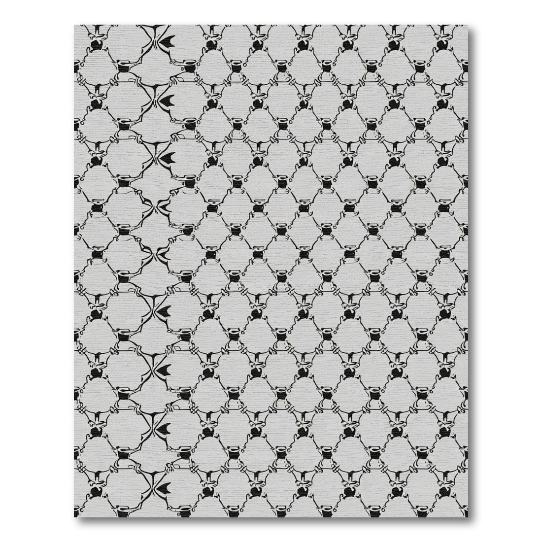 Black White Geometric Tessellation Rug