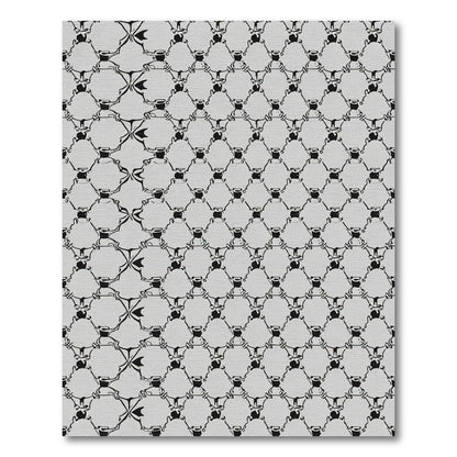Black White Geometric Tessellation Rug