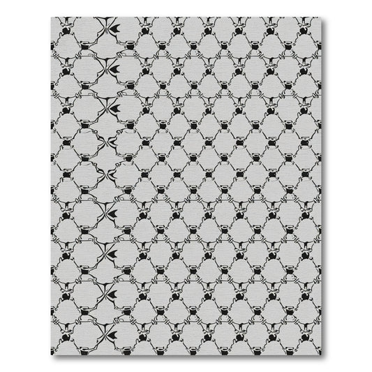 Black White Geometric Tessellation Rug