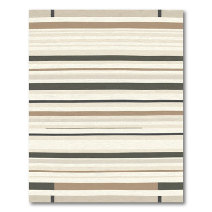 Neutral Earth Tone Striped Rug