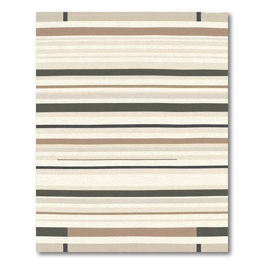 Neutral Earth Tone Striped Rug