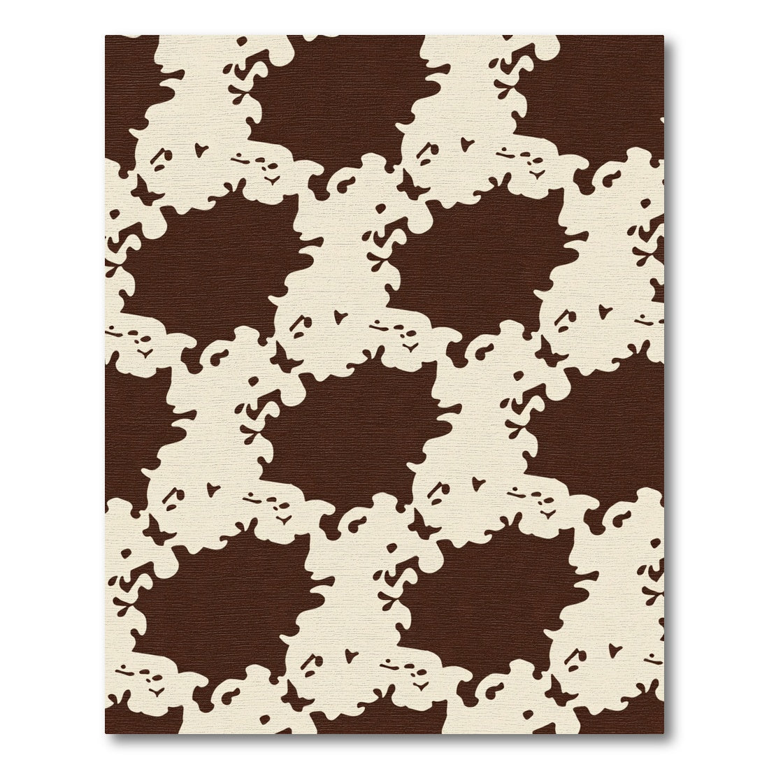 Brown Cream Organic Abstract Shapes Rug