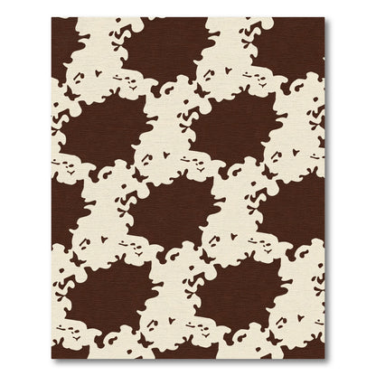 Brown Cream Organic Abstract Shapes Rug