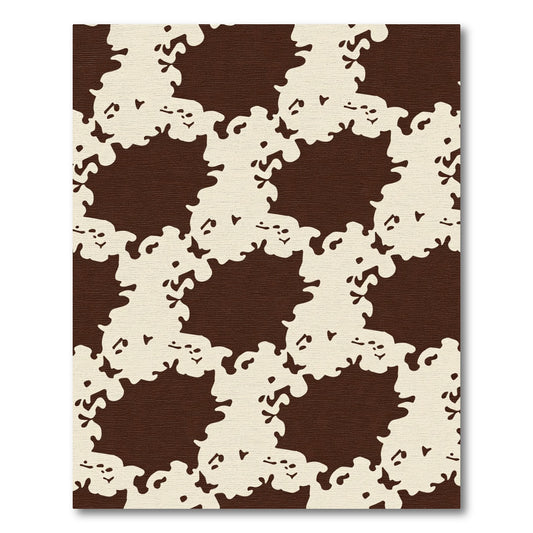 Brown Cream Organic Abstract Shapes Rug