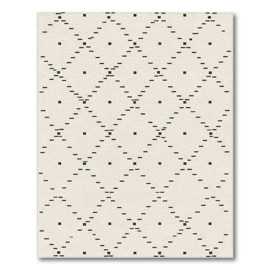 Black Geometric Dot Diamond Area Rug