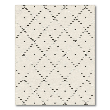 Black Geometric Dot Diamond Area Rug