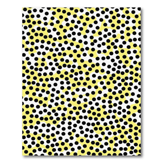 Yellow Black Polka Dot Scatter Rug