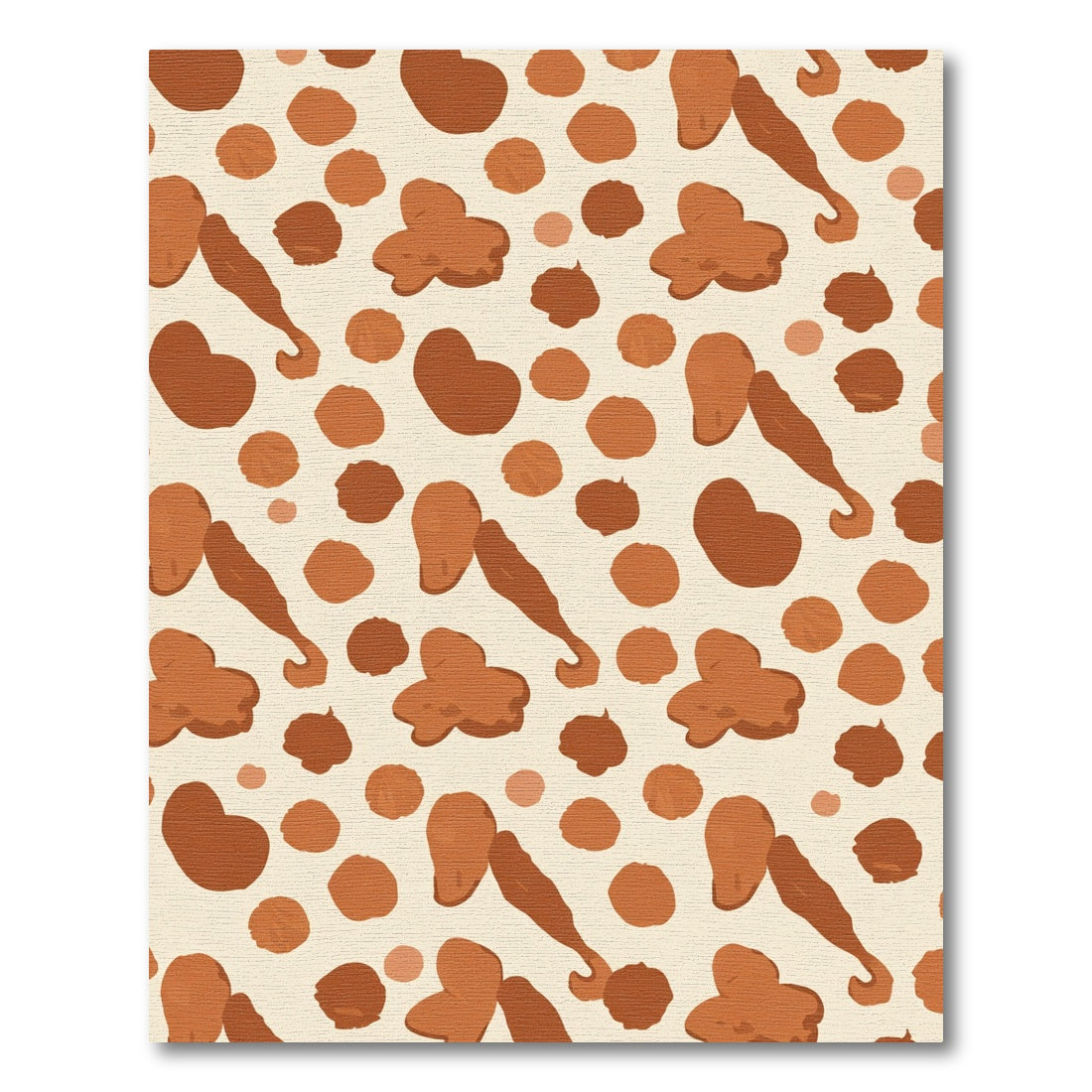 Brown Terra Cotta Blob Cluster Arrangement Rug