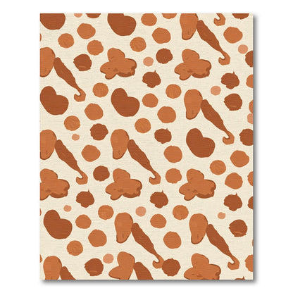 Brown Terra Cotta Blob Cluster Arrangement Rug