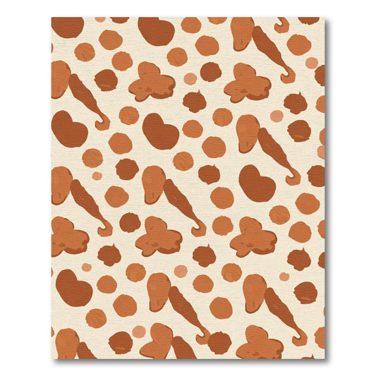Brown Terra Cotta Blob Cluster Arrangement Rug