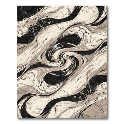 Black and White Swirl Black White Abstract Swirl Area Rug