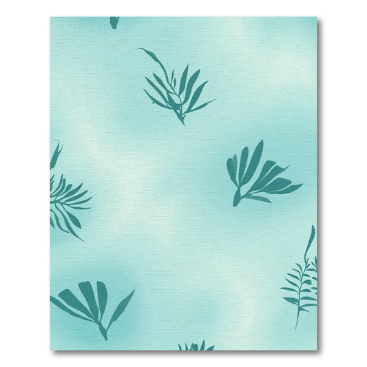 Teal Foliage on Light Aqua Gradient Rug