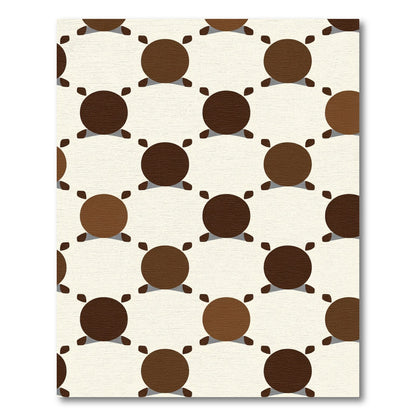 Warm Brown Circles and Petals Rug