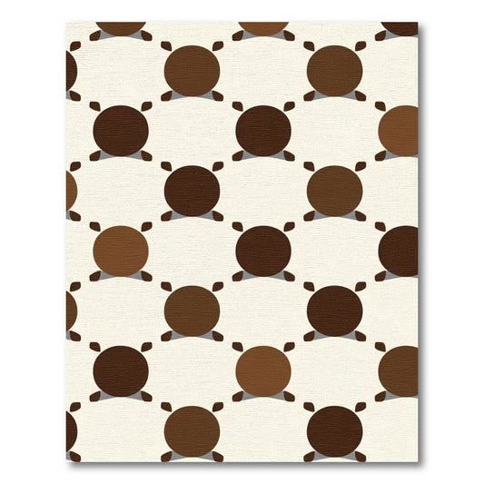 Warm Brown Circles and Petals Rug