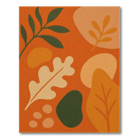 Abstract Area Orange Abstract Leaf Area Rug