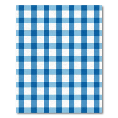 Classic Blue Gingham Check Accent Rug
