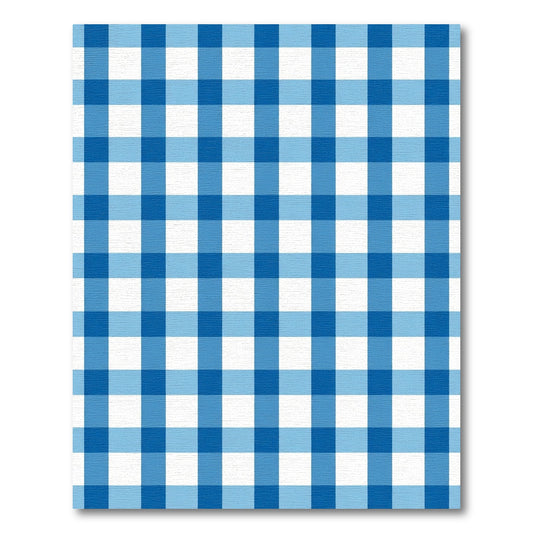 Classic Blue Gingham Check Accent Rug