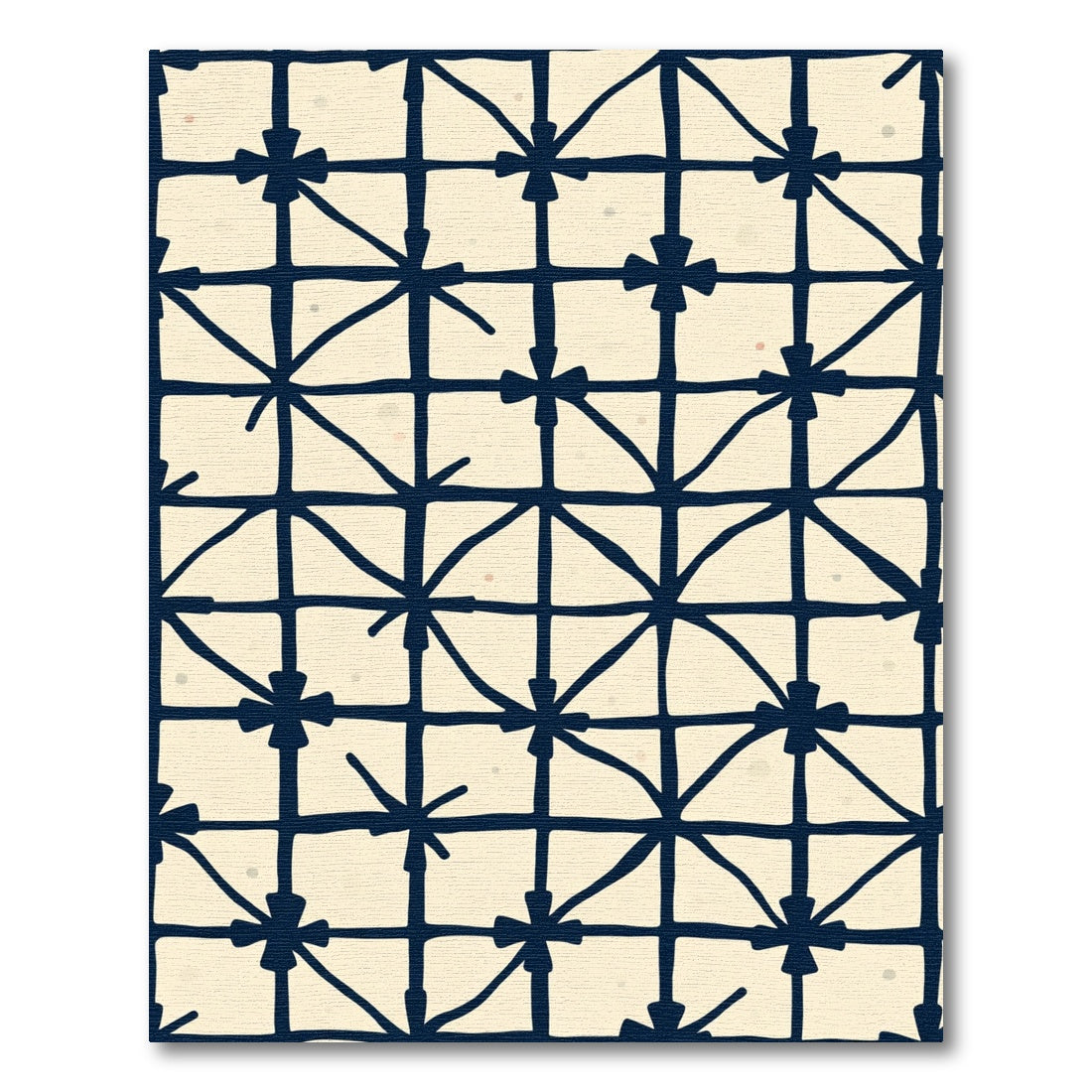 Navy Grid Starburst Textile Rug