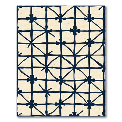 Navy Grid Starburst Textile Rug
