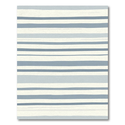 Soft Blue Horizontal Stripe Rug