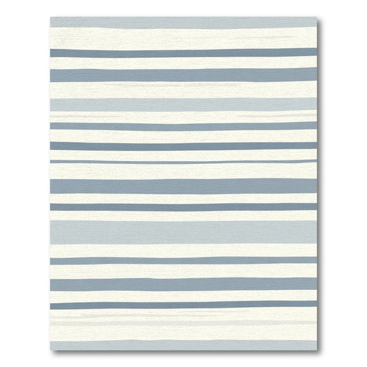 Soft Blue Horizontal Stripe Rug