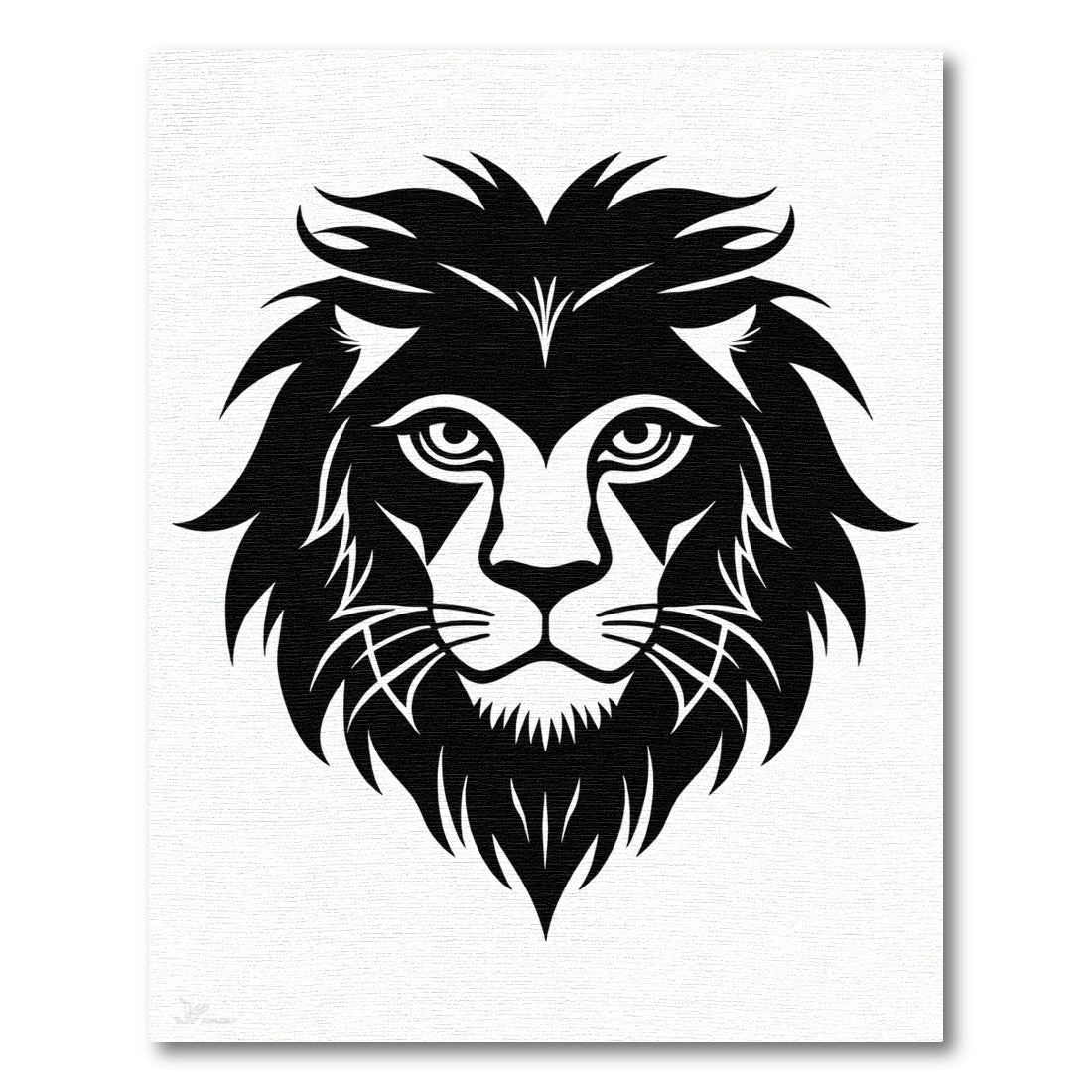Bold Black Lion Head Statement Rug