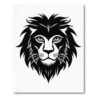 Bold Black Lion Head Statement Rug