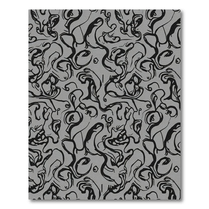 Black Swirls Abstract Gray Background Rug