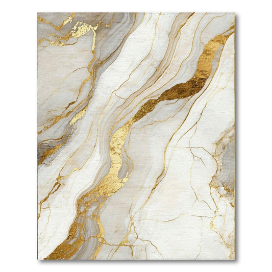 Gray Gold Veined Marble Rug