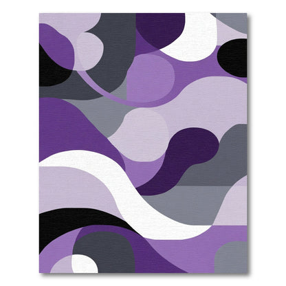 Purple Gray Abstract Wave Rug